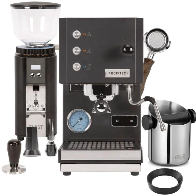 Profitec GO & Twist A54 (Black) "Ready to Go" Espresso Bundle – PID Temperature Control, Matching Coffee Grinder & Complete Barista Kit Espresso Machine Profitec