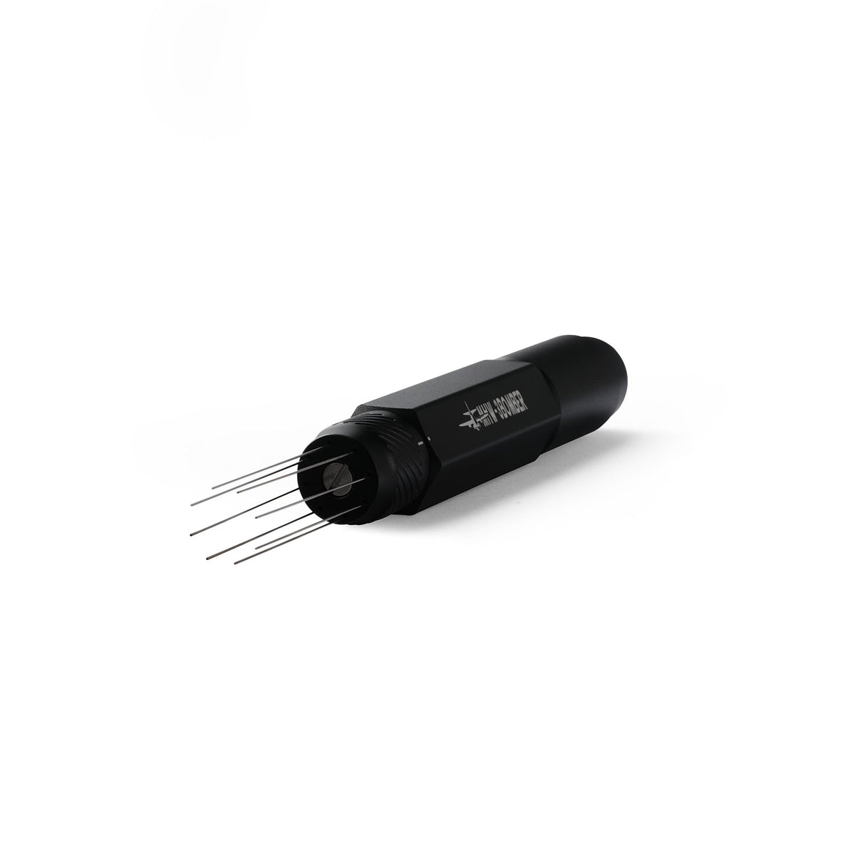 The MHW-3BOMBER Lightning Needle Distributor Pro WDT Tool (Black) is a black cylindrical tool with adjustable needle depth and multiple thin metal wires, shown on a white background.