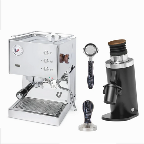 Quick Mill Pop-up Espresso Machine (Stainless Steel) with DF64 Grinder and Tamper Bundle Espresso Machine Quick Mill