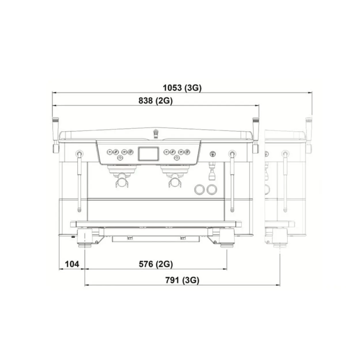 Conti NG-X 2 Group Espresso Coffee Machine (Black) Espresso Machine (Commercial) Conti