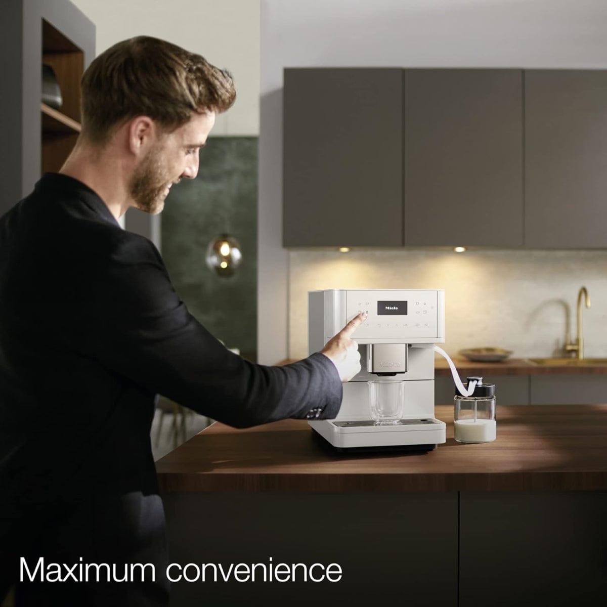 Miele CM 6160 Milk Perfection Countertop Coffee Machine (Lotus White) Super Automatic Espresso Machine Miele