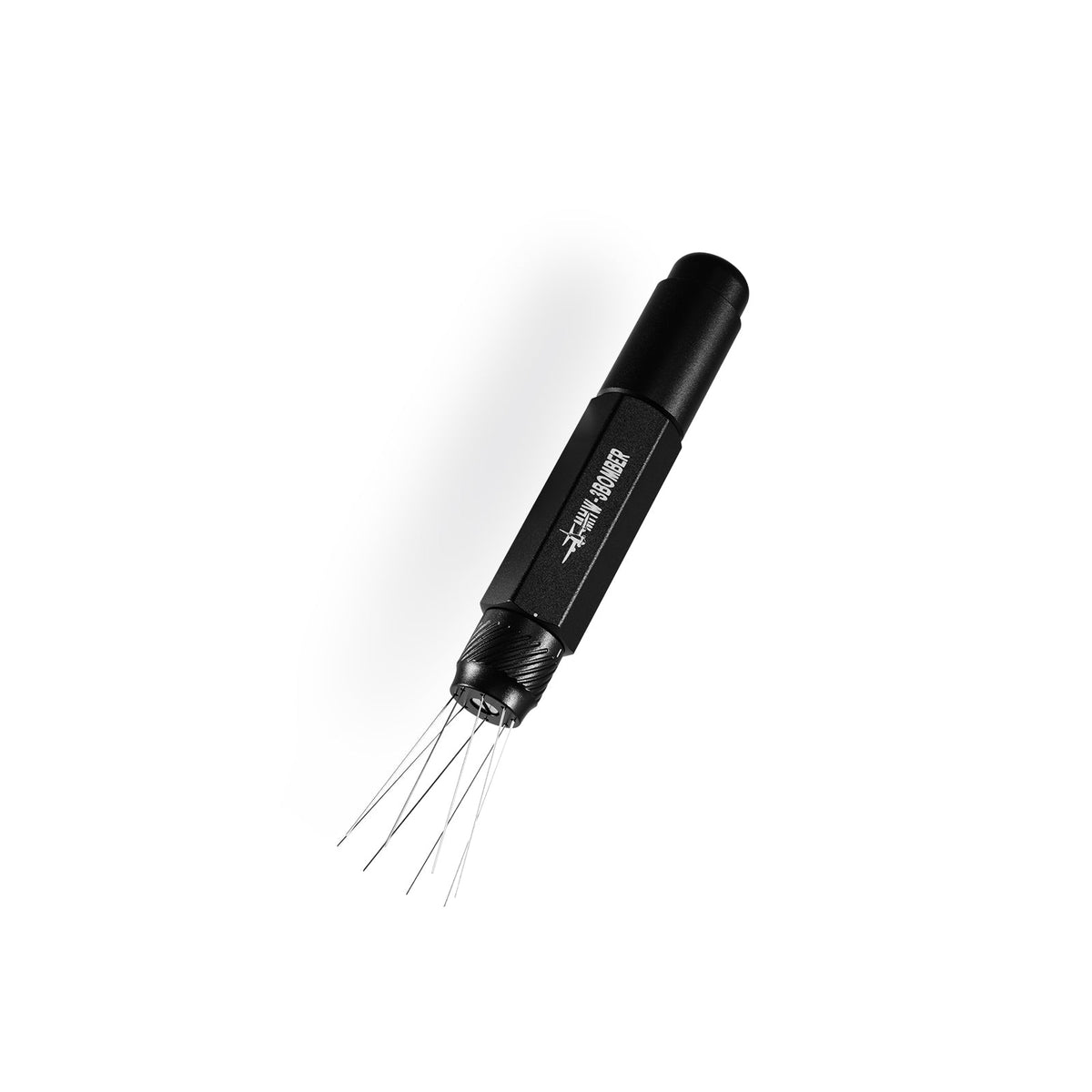 The MHW-3BOMBER Lightning Needle Distributor Pro WDT Tool (Black) features thin, flexible metal wires and adjustable needle depth, shown handheld against a white background.