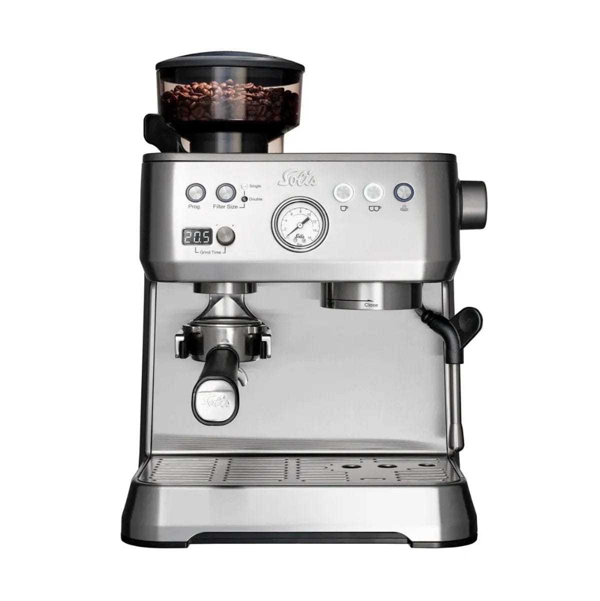 Solis Perfetta Grind & Infuse Espresso Machine (Type 1019) Stainless Steel Espresso Machine Solis
