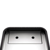 The Rocket Appartamento TCA Espresso Machine (RE502A3B12) in Stainless Steel - Black, features Italian text along the top, rounded corners, and a sleek design that blends modern aesthetics with classic functionality.