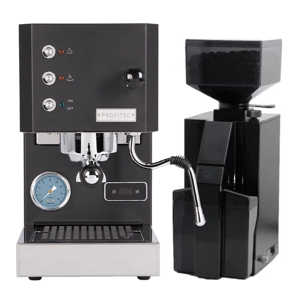 Profitec Go (Black) Espresso Machine & Eureka Mignon Crono Grinder (Black) Bundle Espresso Machine (Prosumer) Profitec
