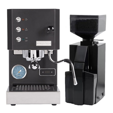 Profitec Go (Black) Espresso Machine & Eureka Mignon Crono Grinder (Black) Bundle Espresso Machine (Prosumer) Profitec