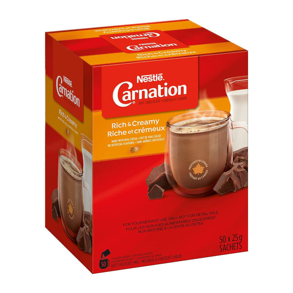 Nestlé Carnation Hot Chocolate Rich and Creamy Sachets (50x19g each)