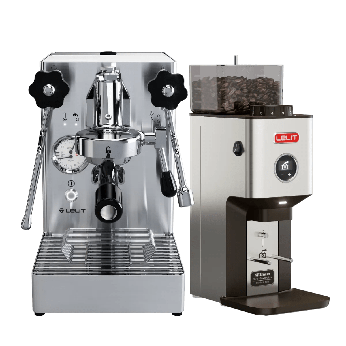 Lelit Mara X Semi-Automatic Heat-Exchange E61 Espresso Machine (Stainless Steel) and Lelit William Coffee Grinder PL72 (Brushed Stainless Steel) Bundle Espresso Machine (Prosumer) Lelit
