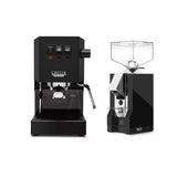 Gaggia Classic E24 Black & Eureka Mignon Silenzio 55 Matte Black Grinder Bundle Espresso Machine Gaggia
