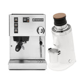 Rancilio Silvia M V6 Espresso Machine (Silver Stainless Steel) and DF64 Gen 2 Grinder (White) Bundle Espresso Machine Rancilio