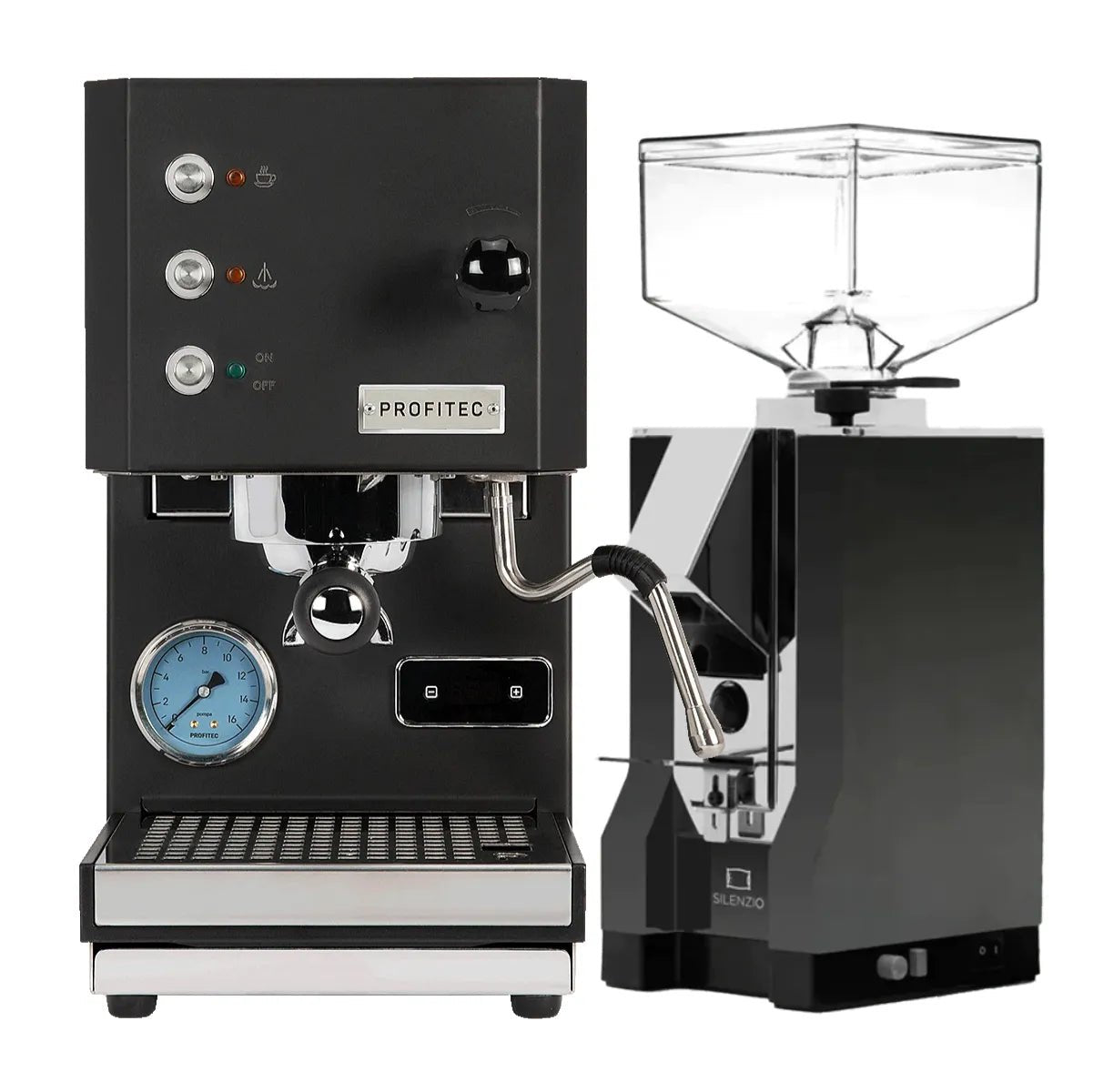 Profitec Go (Black) Espresso Machine & Eureka Mignon Silenzio 55 Grinder (Black) Bundle Espresso Machine (Prosumer) Profitec