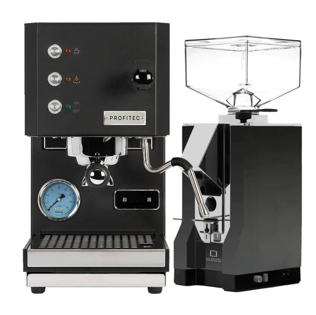 Profitec Go (Black) Espresso Machine & Eureka Mignon Silenzio 55 Grinder (Black) Bundle Espresso Machine (Prosumer) Profitec