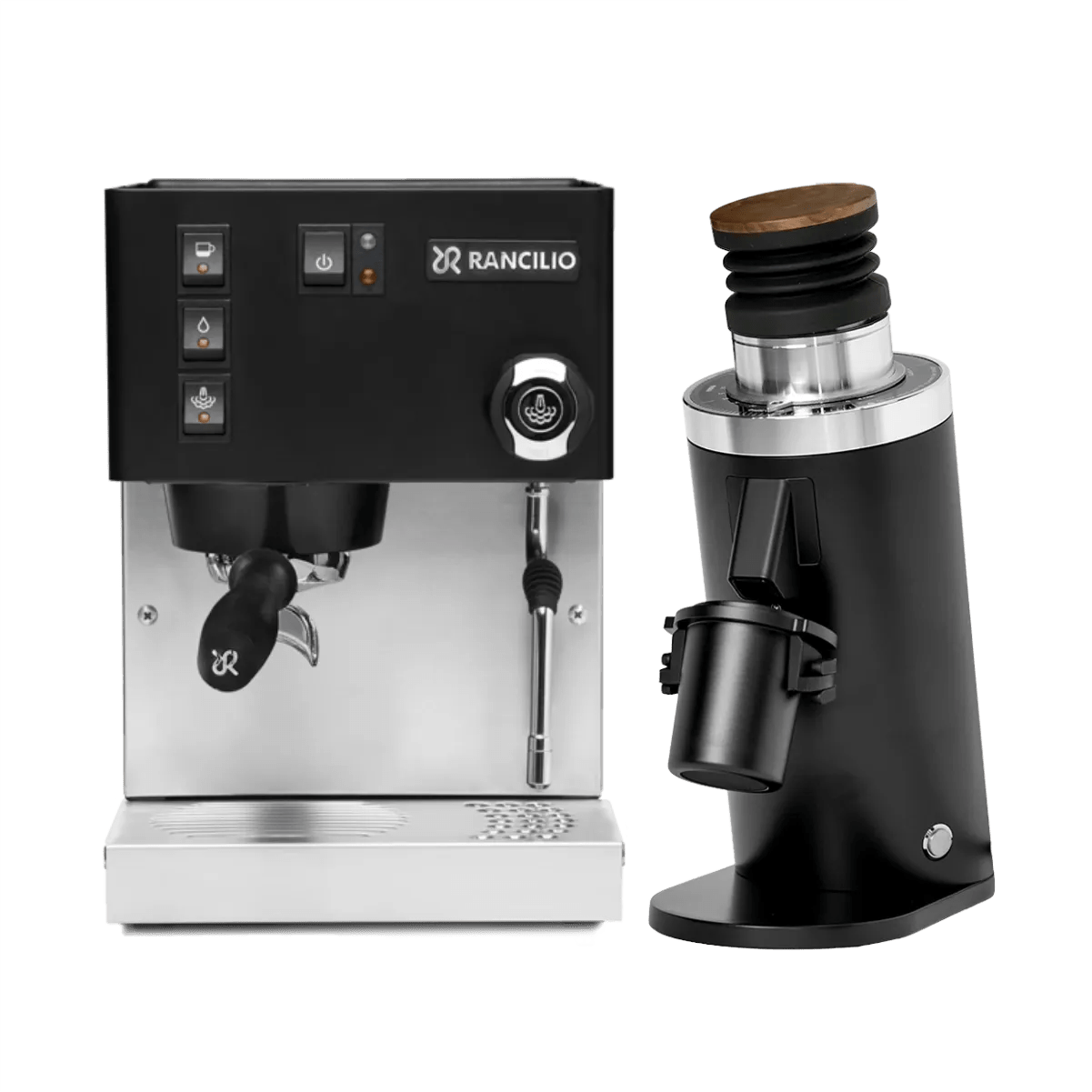 Rancilio Silvia M V6 Espresso Machine (Limited Edition Black and Stainless Steel) and DF64 Gen 2 Grinder (Black) Bundle Espresso Machine Rancilio