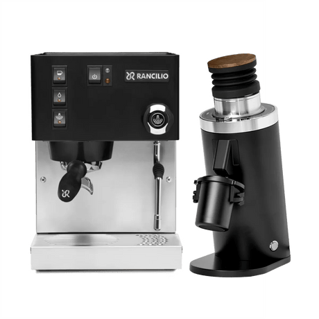 Rancilio Silvia M V6 Espresso Machine (Limited Edition Black and Stainless Steel) and DF64 Gen 2 Grinder (Black) Bundle Espresso Machine Rancilio