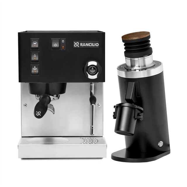 Rancilio Silvia M V6 Espresso Machine (Limited Edition Black and Stainless Steel) and DF64 Gen 2 Grinder (Black) Bundle Espresso Machine Rancilio