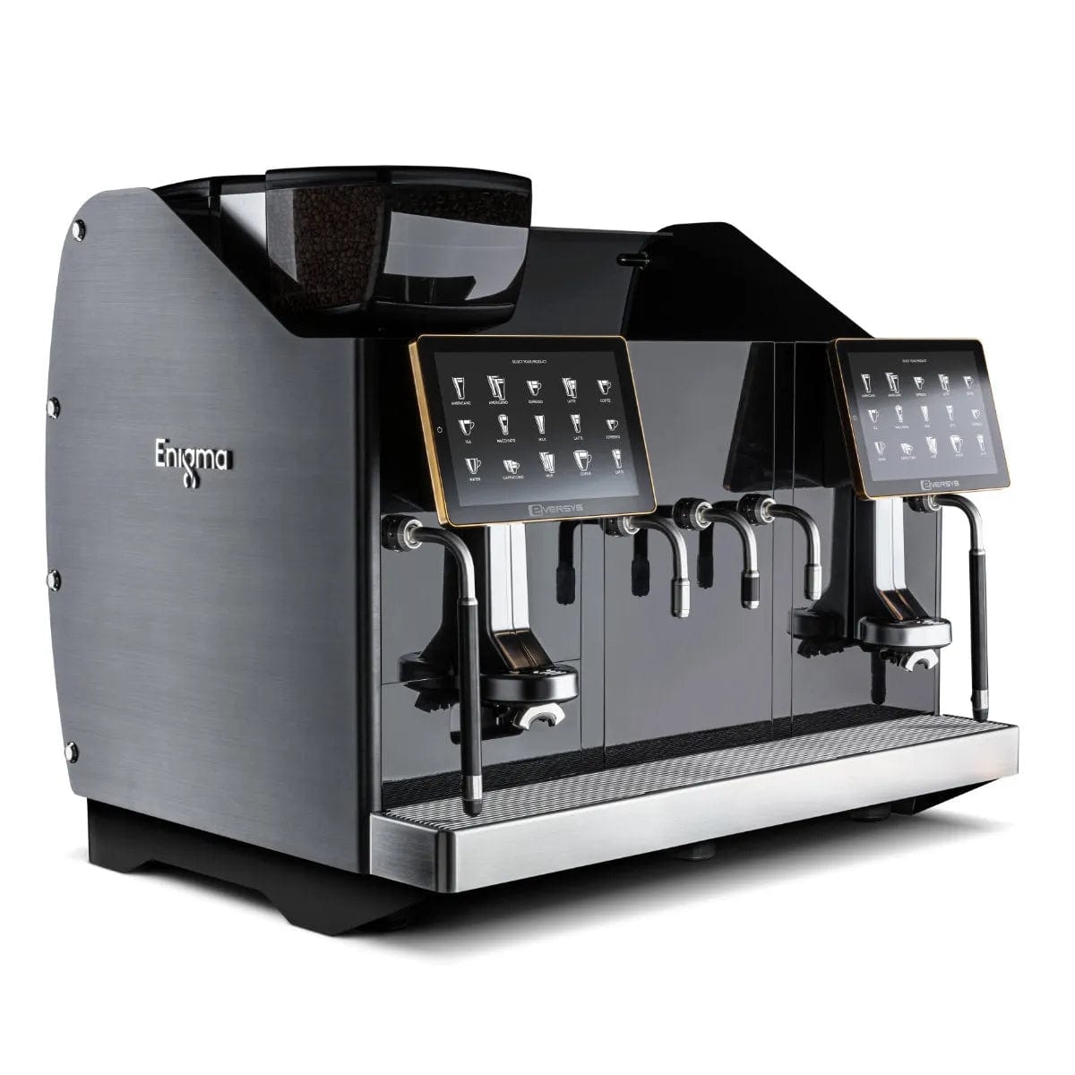 Eversys Enigma 2 Group Head Milk System Wide Super Traditional Espresso Machine E'4ms x-wide/ST (Charcoal) Espresso Machine (Commercial) Eversys
