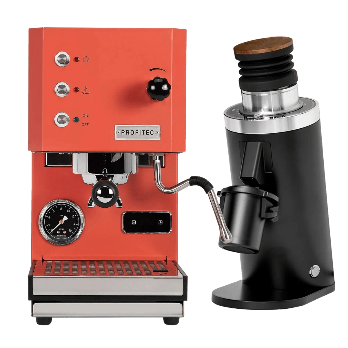 Profitec Go (Red) Espresso Machine & DF64 Gen 2 Grinder (Black) Bundle Espresso Machine (Prosumer) Profitec
