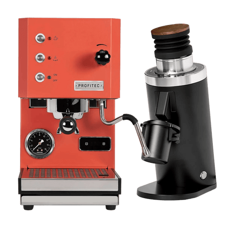 Profitec Go (Red) Espresso Machine & DF64 Gen 2 Grinder (Black) Bundle Espresso Machine (Prosumer) Profitec