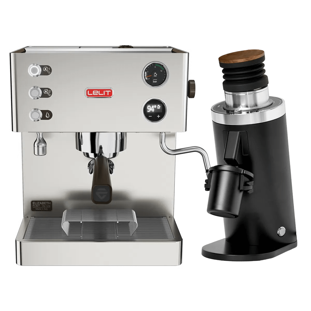 Lelit Elizabeth V3 Semi-Automatic Espresso Machine PL92T (Stainless Steel) & DF64 Gen 2 Grinder (Black) Bundle Espresso Machine (Prosumer) Lelit