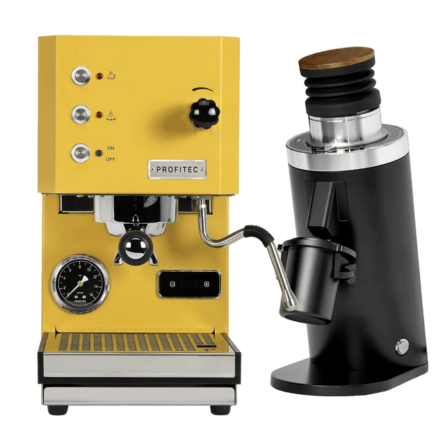 Profitec Go (Yellow) Espresso Machine & DF64 Gen 2 Grinder (Black) Bundle Espresso Machine (Prosumer) Profitec
