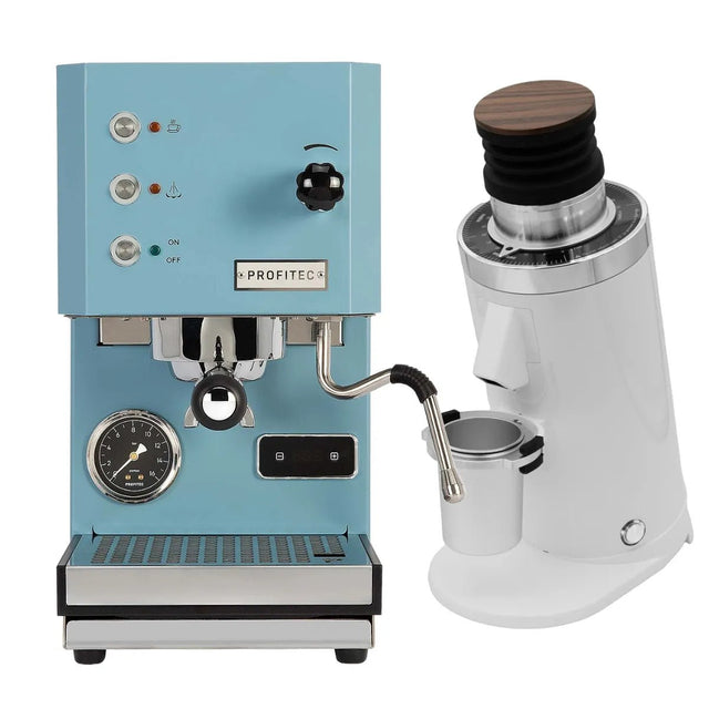 Profitec Go (Blue) Espresso Machine & DF64 Gen 2 Grinder (White) Bundle Espresso Machine (Prosumer) Profitec