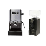 Gaggia Classic E24 Stainless & Eureka Mignon Facile Black Grinder Bundle Espresso Machine Gaggia