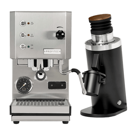 Profitec Go (Stainless Steel) Espresso Machine & DF64 Gen 2 Grinder (Black) Bundle Espresso Machine (Prosumer) Profitec