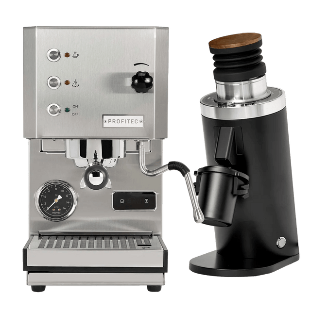 Profitec Go (Stainless Steel) Espresso Machine & DF64 Gen 2 Grinder (Black) Bundle Espresso Machine (Prosumer) Profitec