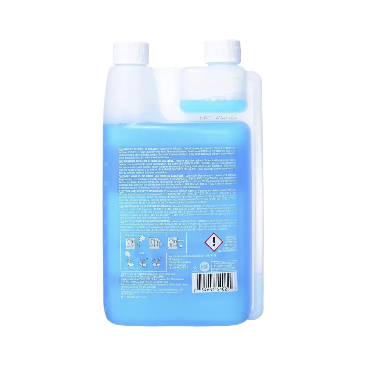 Urnex Rinza Acid Milk System Cleaning Liquid (1 Litre) Cleaning Supplies Urnex