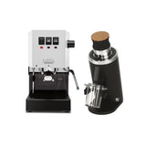 Gaggia Classic E24 White & DF54 Grinder Black Bundle Espresso Machine Gaggia