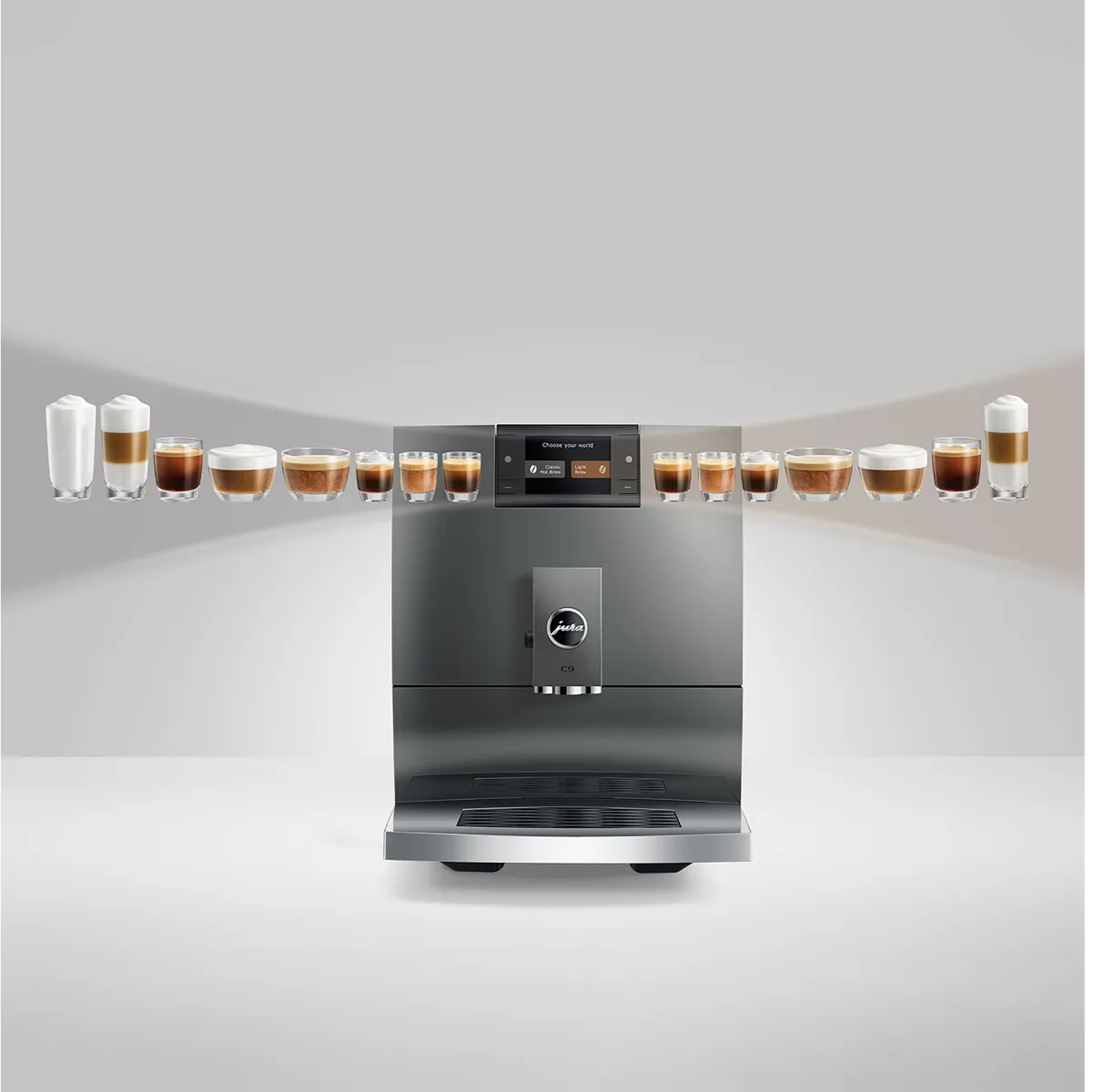Jura C9 Automatic Coffee Machine 15751 (Piano Inox) Super Automatic Espresso Machine Jura