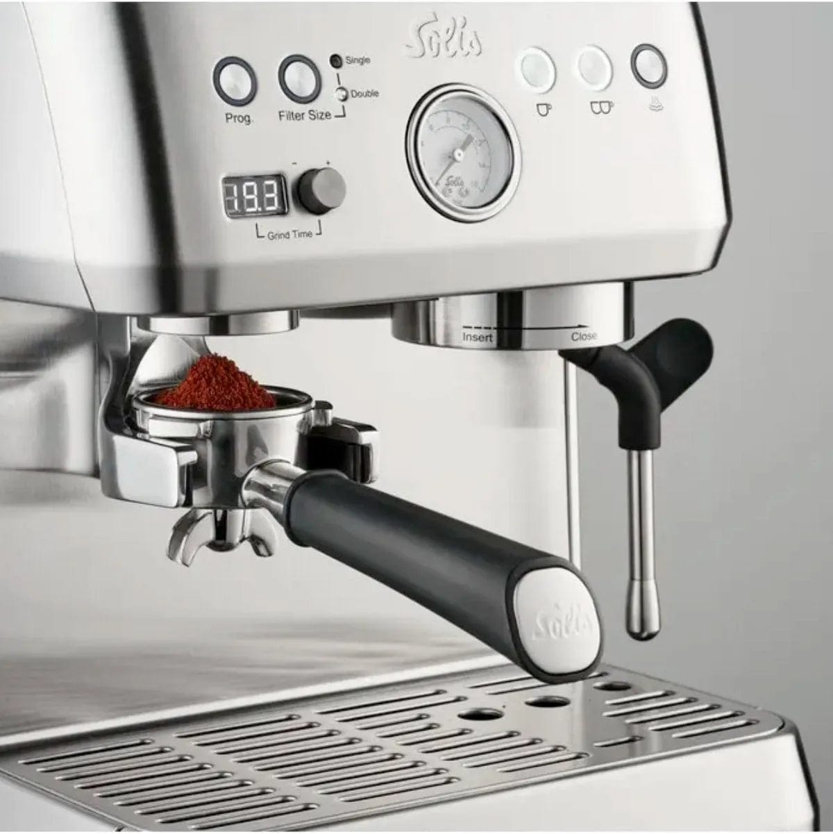 Solis Perfetta Grind & Infuse Espresso Machine (Type 1019) Stainless Steel Espresso Machine Solis
