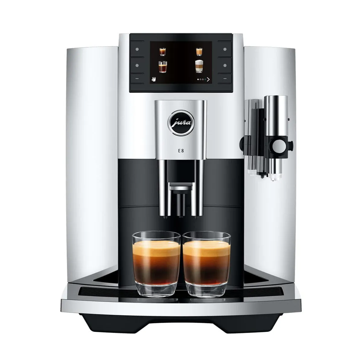 Jura E8 Chrome Automatic Coffee Machine 15646 (Latest Version) Super Automatic Espresso Machine Jura