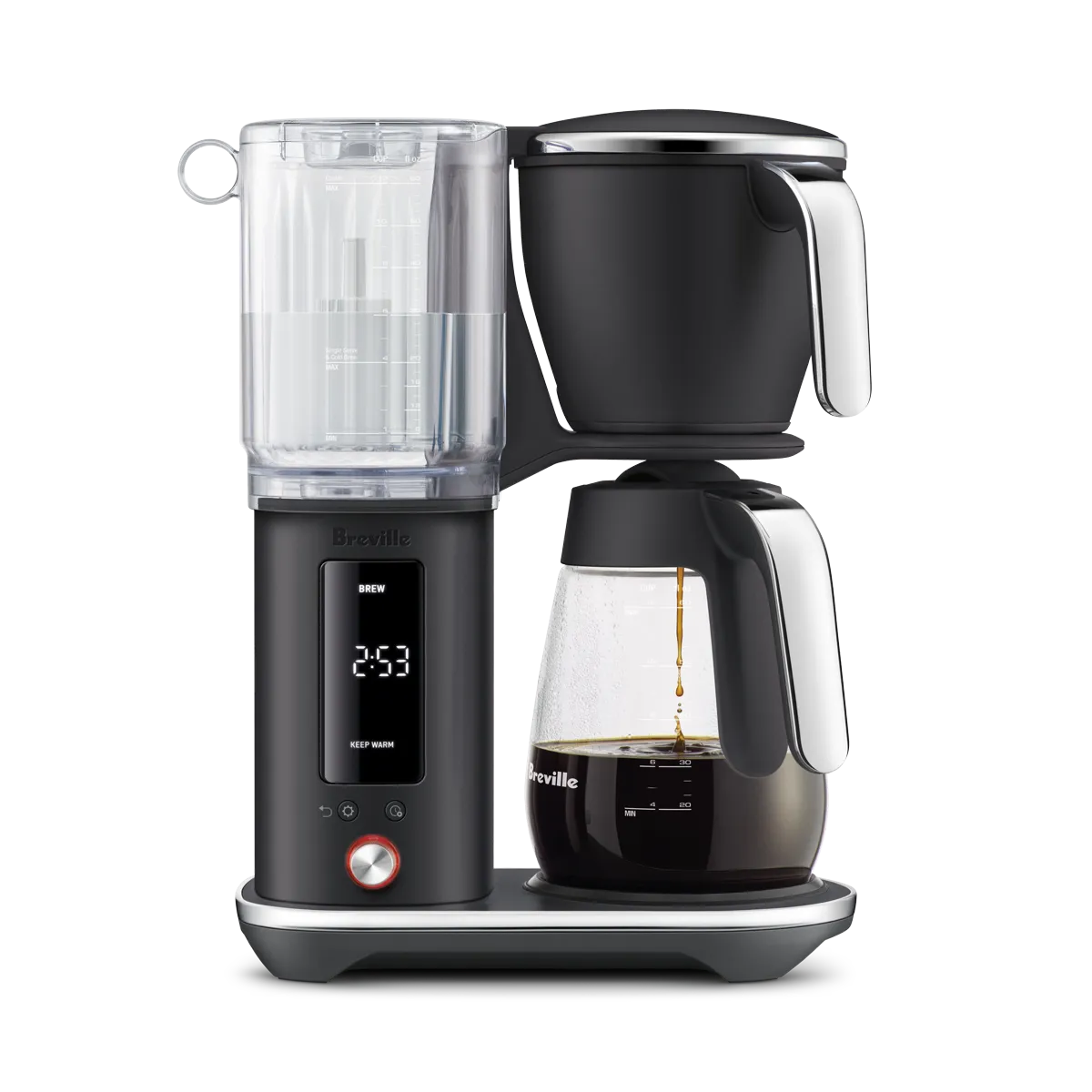 Breville the Luxe Brewer Glass BDC415BTR (Black Truffle) Drip Coffee Maker Breville