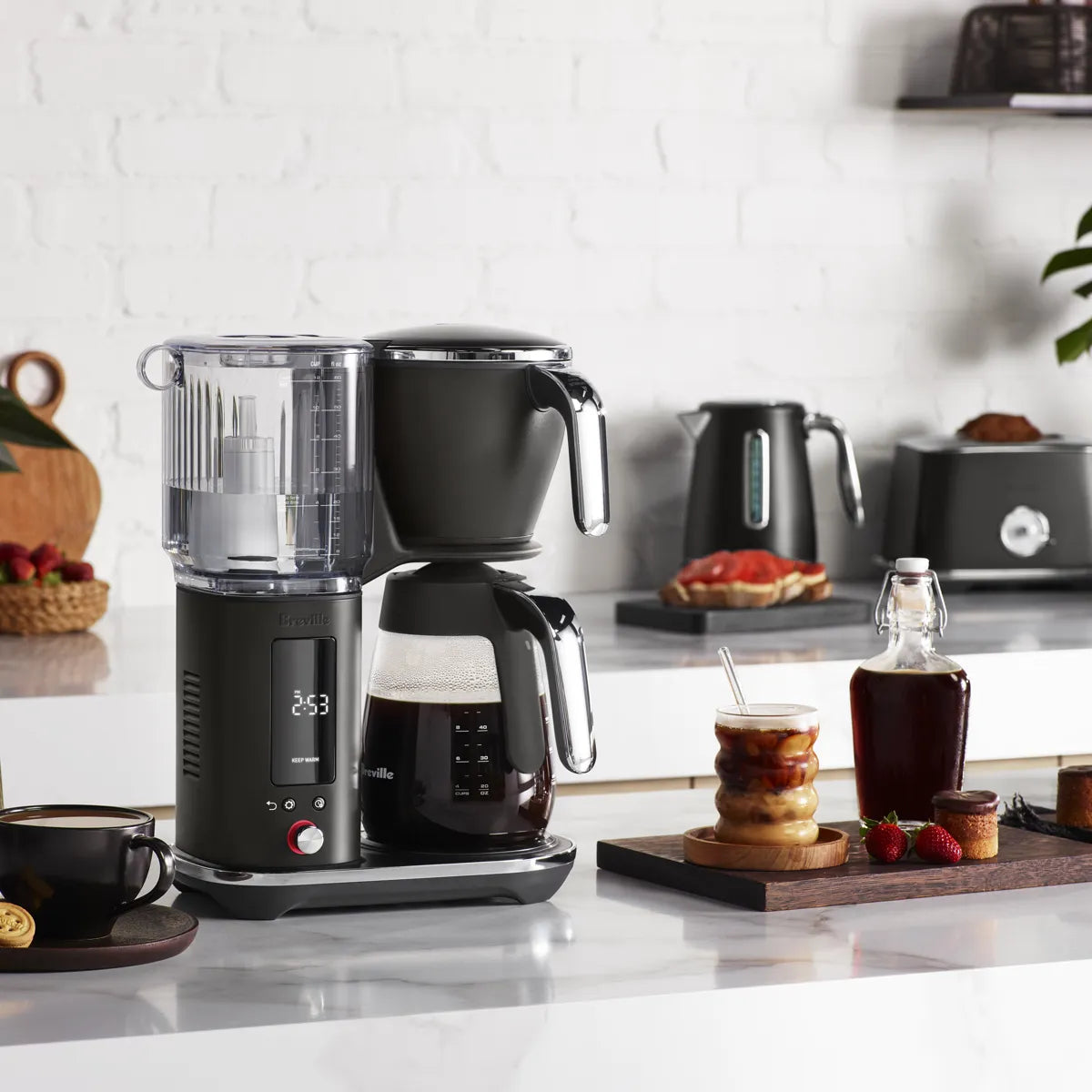 Breville the Luxe Brewer Glass BDC415BTR (Black Truffle) Drip Coffee Maker Breville