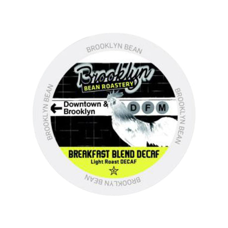 Brooklyn Bean Breakfast Blend Decaf Single-Serve Coffee Pods (Box of 40) K-Cups Brooklyn Bean