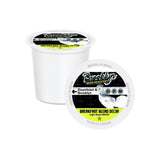 A Brooklyn Bean coffee pod designed for single-serve coffee makers. The label reads "Breakfast Blend Decaf, Light Roast" and features a white bear. The pod is primarily white with black and yellow text and designs. It comes in a box of 40 under the Brooklyn Bean brand.