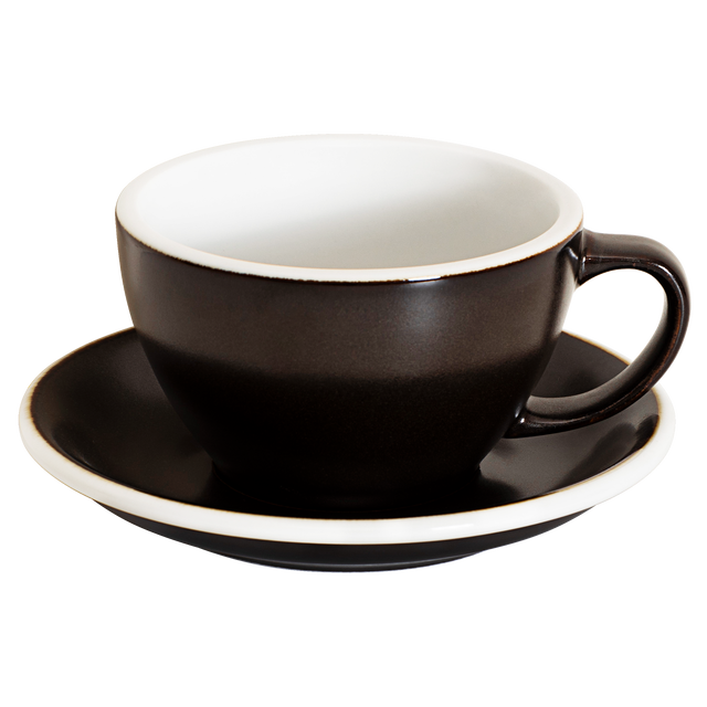 Loveramics Egg 300ml Latte Cup and Saucer (Potters Gunpowder) Kitchenware Loveramics