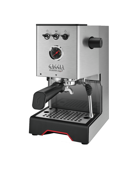 Gaggia Classic UP Stainless Steel & DF64 Gen 2.5 (White) Grinder Bundle Espresso Machine Gaggia