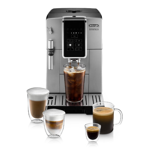 DeLonghi Dinamica With Adjustable Frothing Wand Super Automatic Espresso & Coffee Machine ECAM35025SB (Silver) - Open Box, Unused