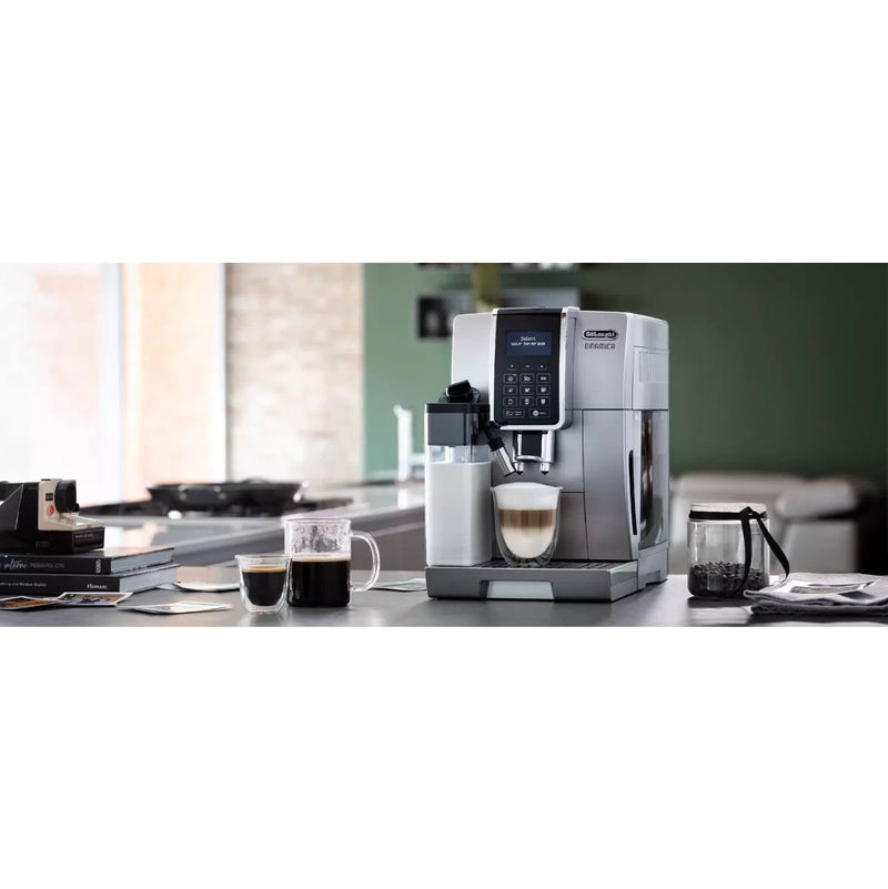 DeLonghi Dinamica LatteCrema Super Automatic Espresso & Cappuccino Machine ECAM35075SI (Silver) - REFURBISHED