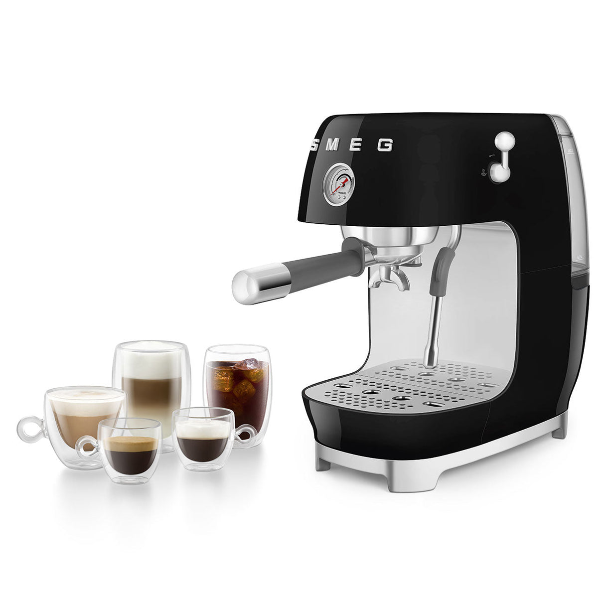 Smeg Retro-Style Espresso Maker with Cold Brew ECF03BLUS (Black) Espresso Machine Smeg