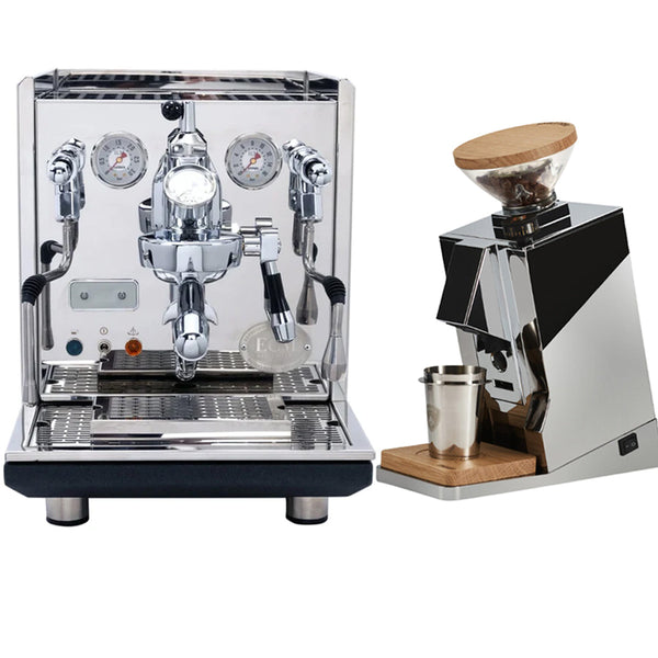 ECM Synchronika Espresso Machine -  PID Stainless Steel and Flow Control & Eureka Oro Single Dose Grinder Bundle