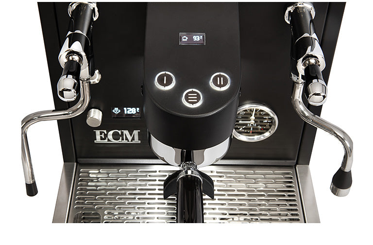ECM Estetika brew group from above