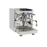The ECM Technika VI Dual Boiler Espresso Machine w/ PID by ECM features stainless steel construction, dual boilers, PID temperature control, dual gauges, a portafilter, steam wand, and control knobs—all shown on a white background.