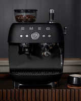 Smeg Retro-Style Semi Automatic Espresso Machine with Grinder EGF03BLMUS (Matte Black) Espresso Machine Smeg