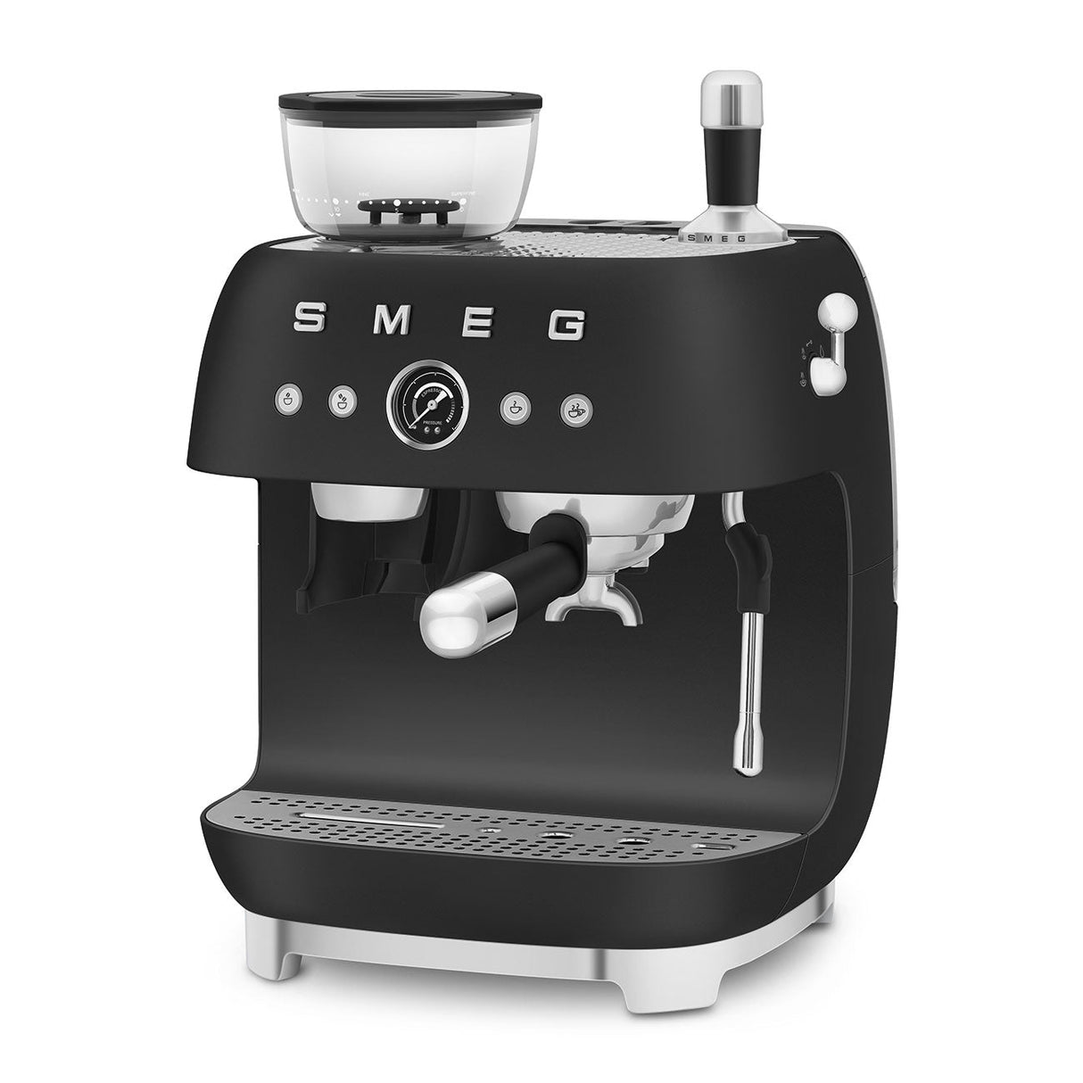 Smeg Retro-Style Semi Automatic Espresso Machine with Grinder EGF03BLMUS (Matte Black) Espresso Machine Smeg