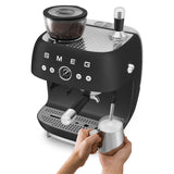 Smeg Retro-Style Semi Automatic Espresso Machine with Grinder EGF03BLMUS (Matte Black) Espresso Machine Smeg