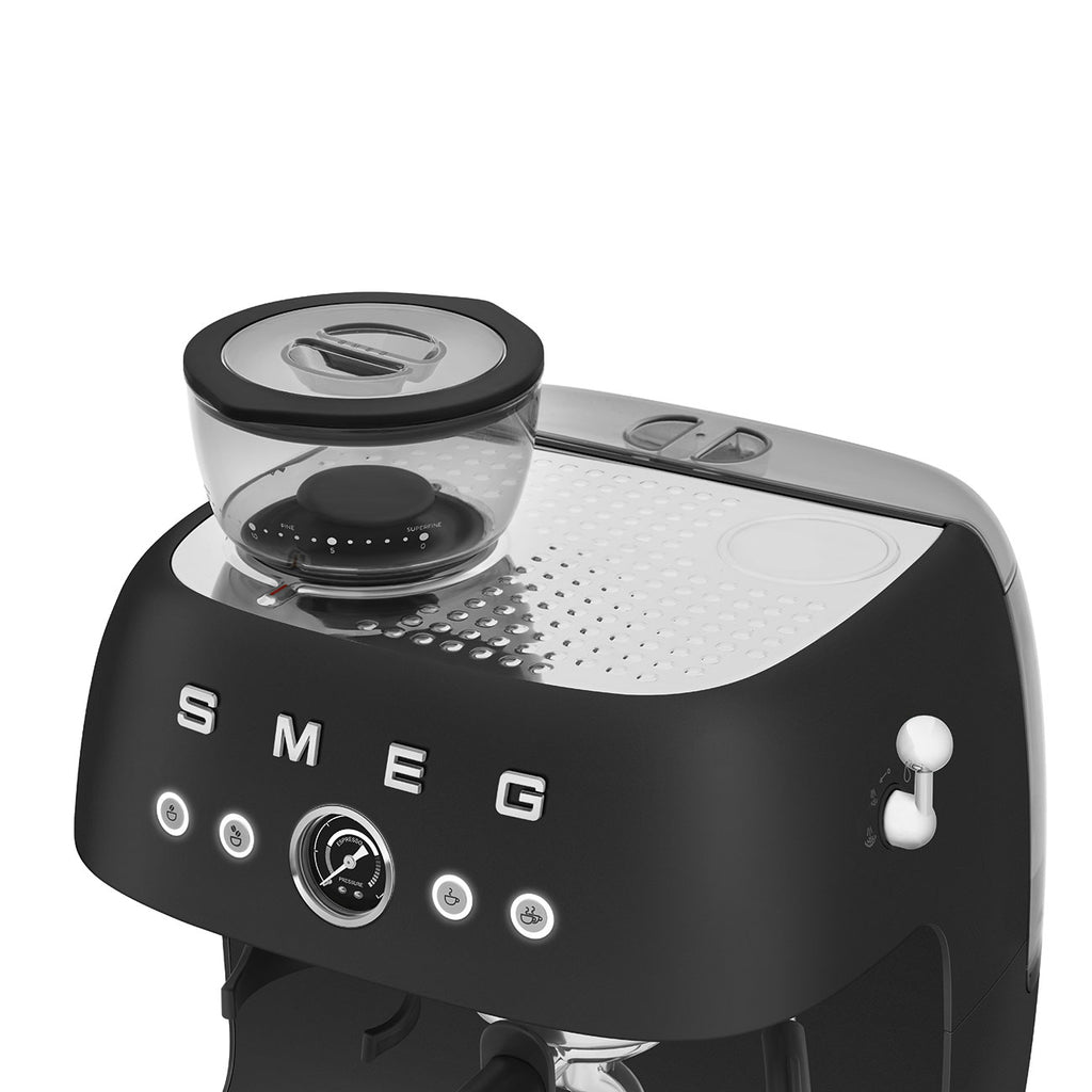 Smeg Retro-Style Semi Automatic Espresso Machine with Grinder EGF03BLMUS (Matte Black) Espresso Machine Smeg