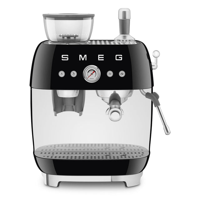 Smeg Retro-Style Semi Automatic Espresso Machine with Grinder EGF03BLUS (Black) Espresso Machine Smeg